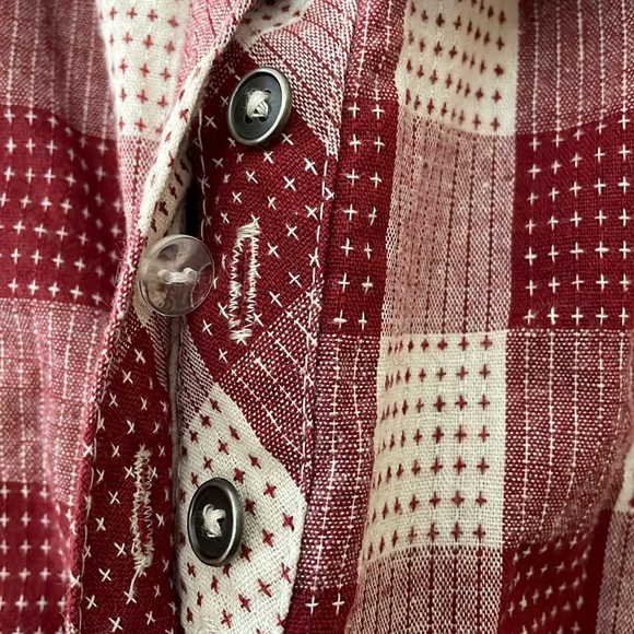 ModCloth Broadcast Coordinator Sleeveless Shirt Dress Red/Ivory Gingham Size 6 - Picture 5 of 16